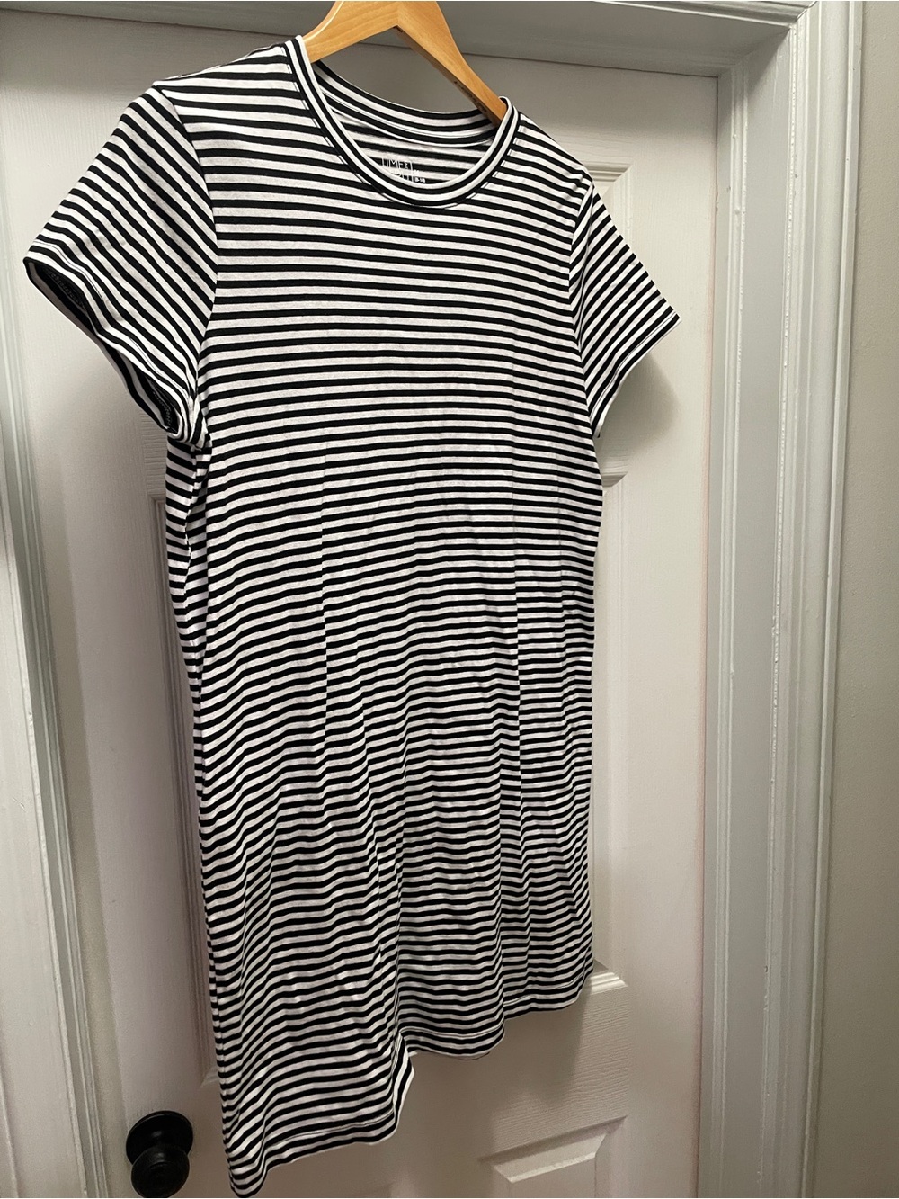 Time and Tru Black & White Striped Dress